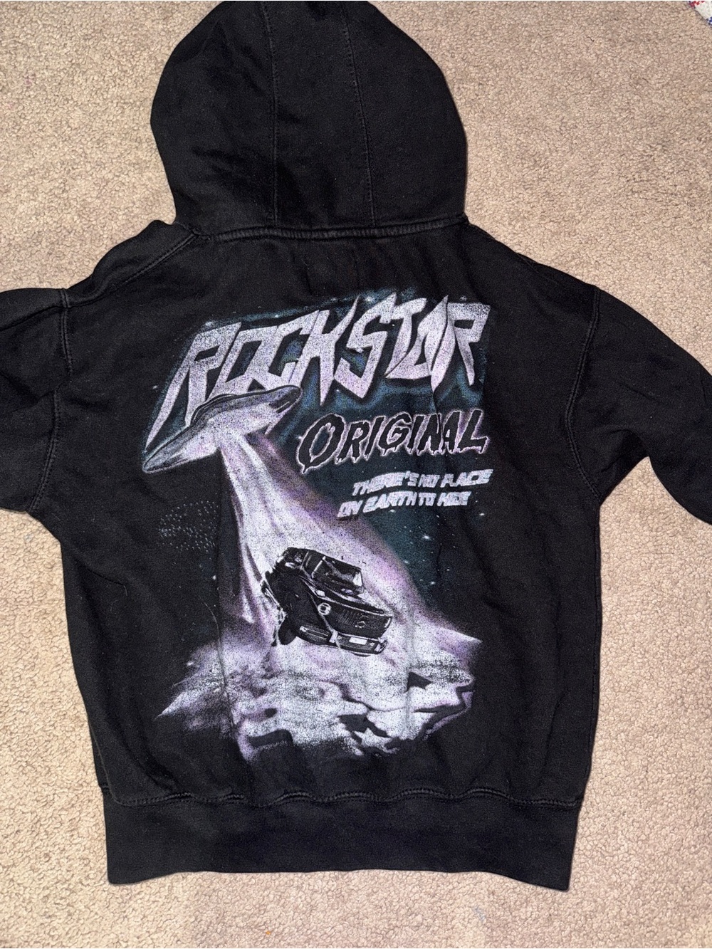 Rockstar Original Black Graphic Kids Hoodie